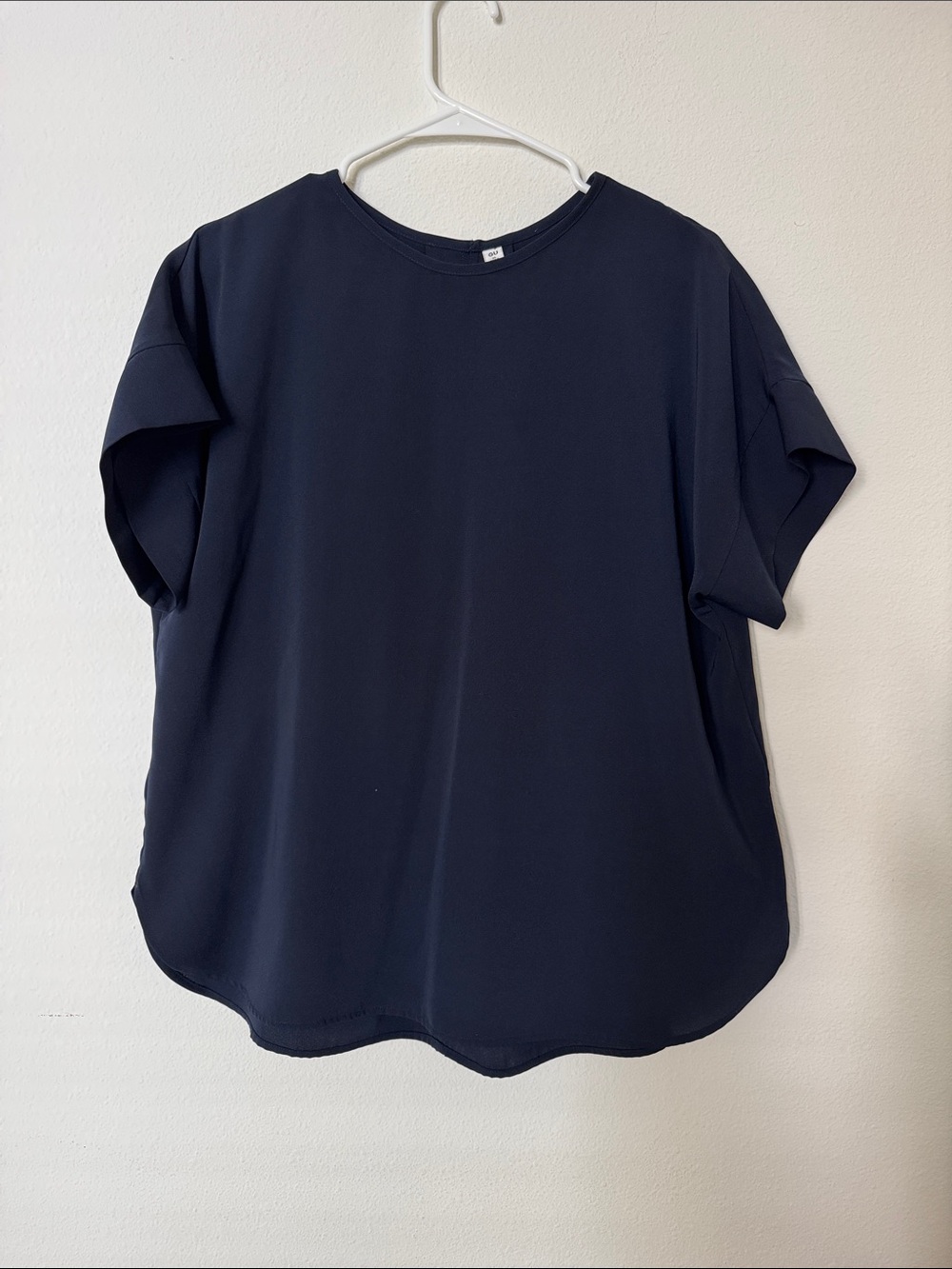 Women's Navy Short-Sleeve Crewneck Top